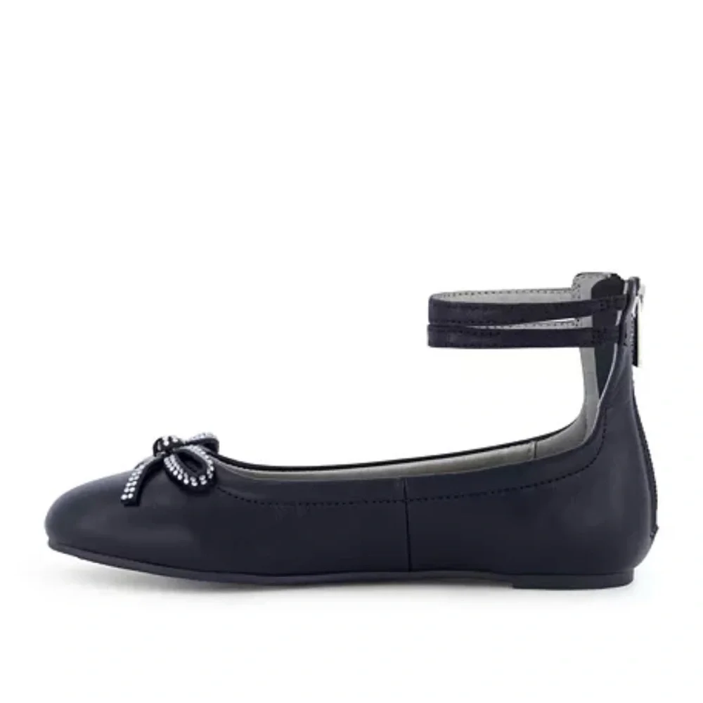 Kenneth Cole New York Big Girls Daisy Luv Black Ballet Flat Shoes US 4.      NWT